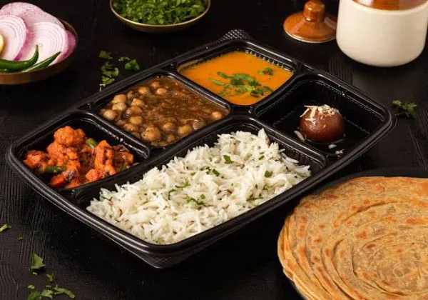 Dal Fry Mix Veg Chana Masala Jeera Rice 4 Roti Salad
