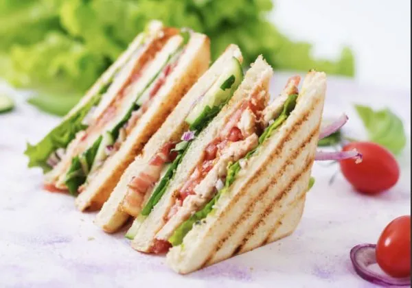 Jain Paneer Club Sandwich 